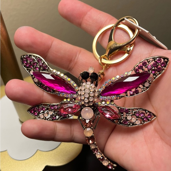 Pink Dragonfly Key Chain/Bag Charm - Picture 2 of 4